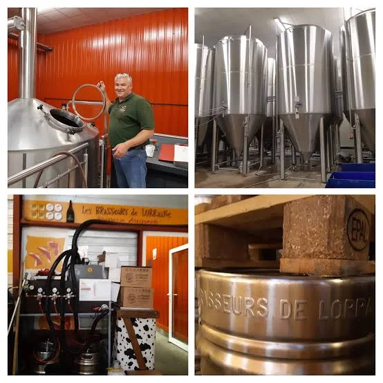 L'équipe et les cuves de la brasserie